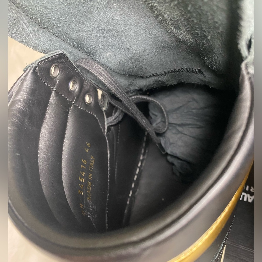 Saint Laurent SL 10h Black Gold High Top Trainer Sneaker Court EU 46 US 13 - Picture 9 of 16